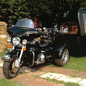 Image of vintage Motorcycle hearse