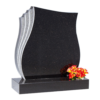 image of a contemporary star galaxy granite headstone with hand tooled rebates for a product listing for a headstone