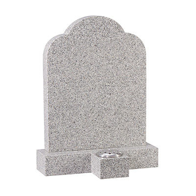 image of a surf grey granite churchyard memorial with a separate vase for a product listing for a churchyard memorial