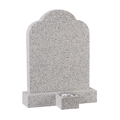 image of a surf grey granite churchyard memorial with a separate vase for a product listing for a churchyard memorial