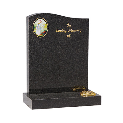 image of a dark grey granite childrens headstone that can be personalised for a children's memorial product listing
