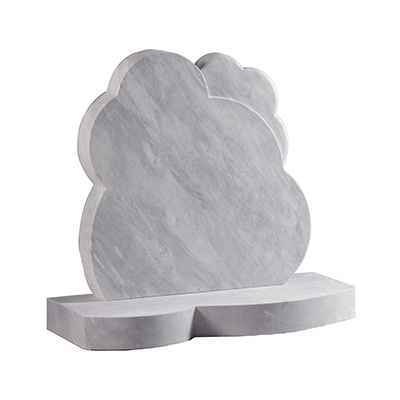 image of a dove grey cloud shaped children's headstone for a children's memorial product listing