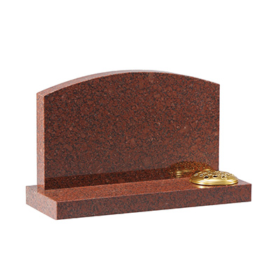 image of red ruby granite memorial with an oval top for a product listing for a marker memorial