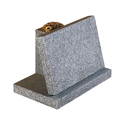 image of a lunar grey granite memorial with a tablet and vase for a product listing for a marker memorial