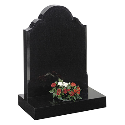 image of a black granite headstone for a product listing for a headstone