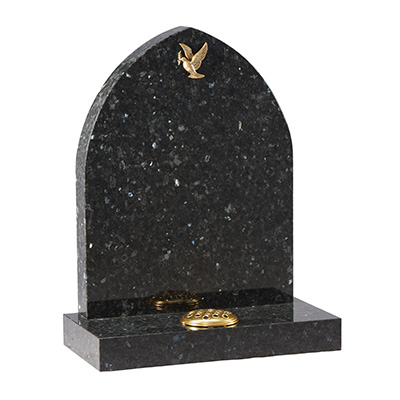 image of a emerald pearl granite with bird ornament for a product listing for a headstone