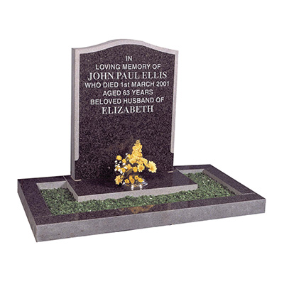 image of a bon accord granite small kerb memorial with a polished face and base for a product listing for a small kerb memorial
