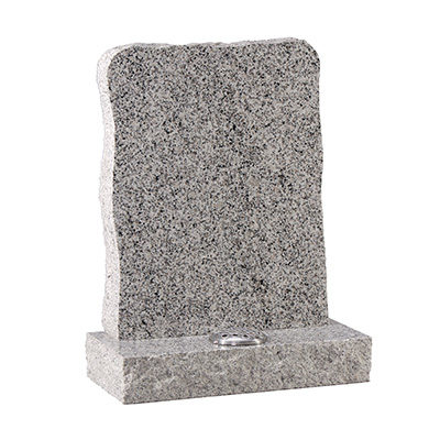 image of a celtic grey granite rustic hand carved memorial in a boulder style for a product listing for a rustic and hand carved memorial