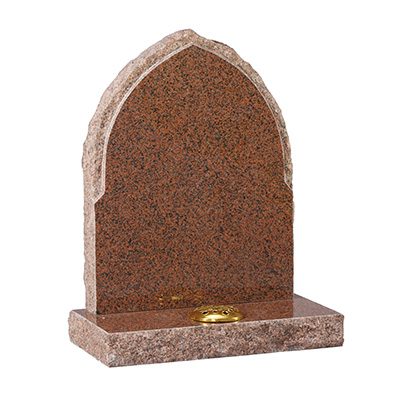 image of a balmoral red granite rustic hand carved memorial with rustic edges and rebates for a product listing for a rustic and hand carved memorial