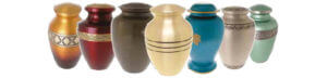 image of a range of urns for ashes