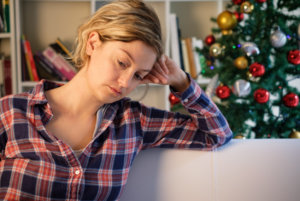 woman grieving at christmas