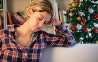 woman grieving at christmas