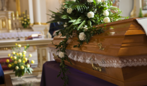 coffin funeral flowers service