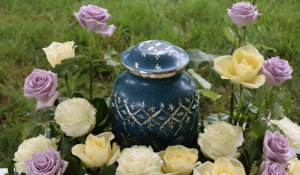 Urn funeral flowers